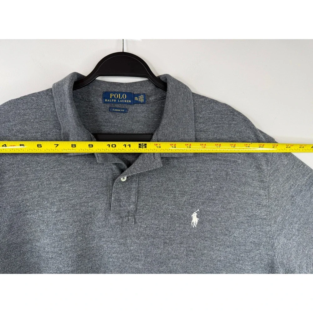 Polo Ralph Lauren Mens XXL Classic Fit Grey Short Sleeve Polo Shirt 100% Cotton